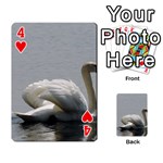 Swimming white Swan Playing Cards 54 Designs  Front - Heart4