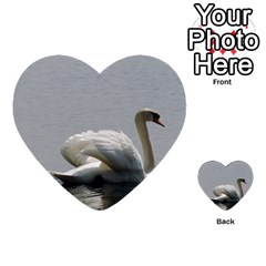 Swimming White Swan Multi-purpose Cards (heart) 