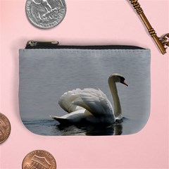 Swimming White Swan Mini Coin Purses by picsaspassion