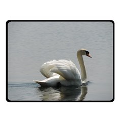 Swimming White Swan Double Sided Fleece Blanket (small)  by picsaspassion