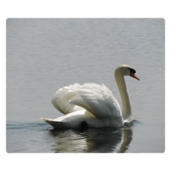 Swimming White Swan Double Sided Flano Blanket (small)  by picsaspassion