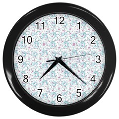 Intricate Floral Collage  Wall Clocks (black) by dflcprints