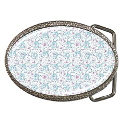 Intricate Floral Collage  Belt Buckles