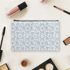 Intricate Floral Collage  Cosmetic Bag (medium)  by dflcprints