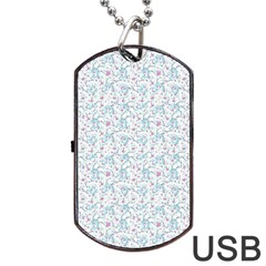 Intricate Floral Collage  Dog Tag Usb Flash (one Side) by dflcprints