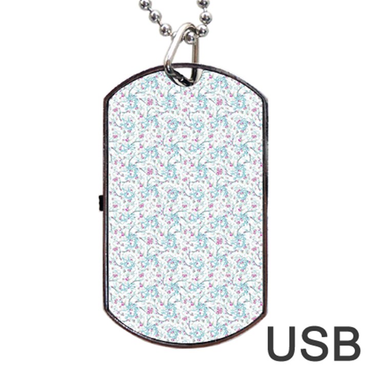 Intricate Floral Collage  Dog Tag USB Flash (One Side)