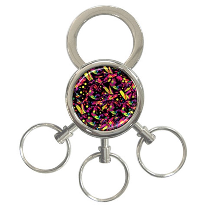 Colorful dragonflies design 3-Ring Key Chains