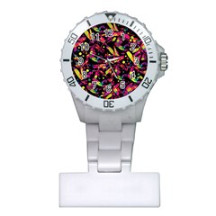 Colorful Dragonflies Design Plastic Nurses Watch by Valentinaart