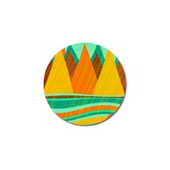 Orange And Green Landscape Golf Ball Marker (4 Pack) by Valentinaart