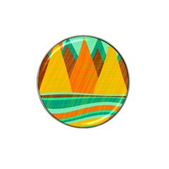 Orange And Green Landscape Hat Clip Ball Marker (4 Pack) by Valentinaart