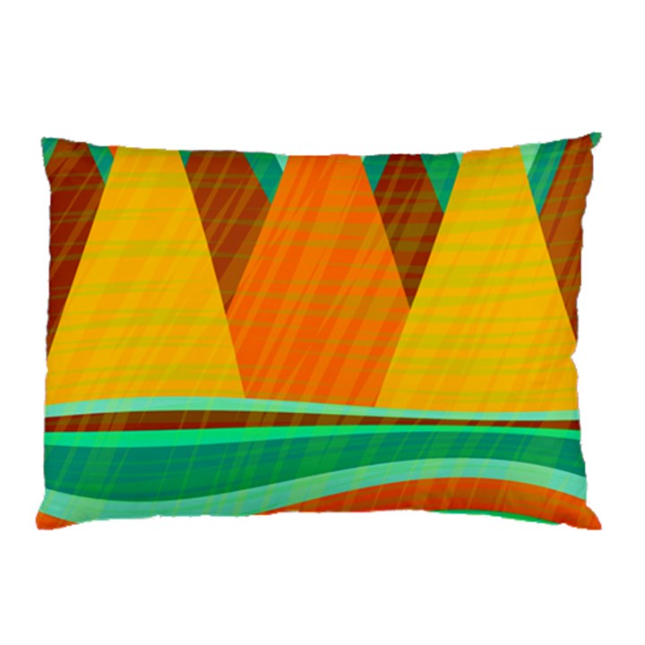 Orange and green landscape Pillow Case (Two Sides)