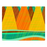 Orange and green landscape Double Sided Flano Blanket (Large)  80 x60  Blanket Front