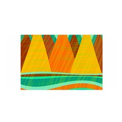 Orange And Green Landscape Satin Wrap by Valentinaart