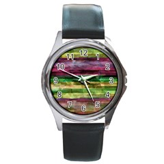 Colorful Marble Round Metal Watch by Valentinaart