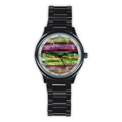 Colorful Marble Stainless Steel Round Watch by Valentinaart