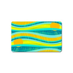 Yellow And Blue Decorative Design Magnet (name Card) by Valentinaart