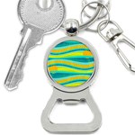 Yellow and blue decorative design Bottle Opener Key Chains Front