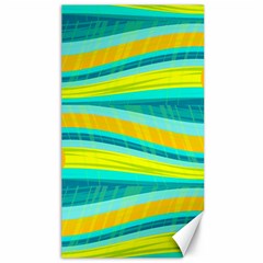 Yellow And Blue Decorative Design Canvas 40  X 72   by Valentinaart