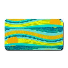 Yellow And Blue Decorative Design Medium Bar Mats by Valentinaart