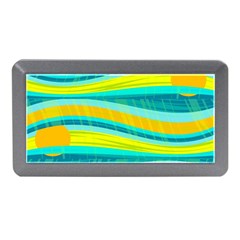 Yellow And Blue Decorative Design Memory Card Reader (mini) by Valentinaart