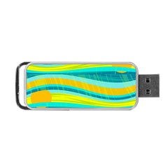 Yellow And Blue Decorative Design Portable Usb Flash (one Side) by Valentinaart