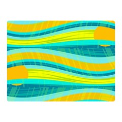 Yellow And Blue Decorative Design Double Sided Flano Blanket (mini)  by Valentinaart