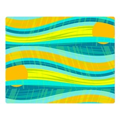 Yellow And Blue Decorative Design Double Sided Flano Blanket (large)  by Valentinaart