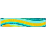 Yellow and blue decorative design Flano Scarf (Large) Back