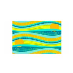 Yellow And Blue Decorative Design Satin Wrap by Valentinaart