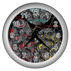 Crush  Wall Clocks (silver)  by Valentinaart