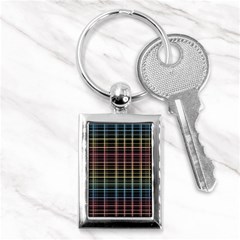 Neon Plaid Design Key Chains (rectangle)  by Valentinaart