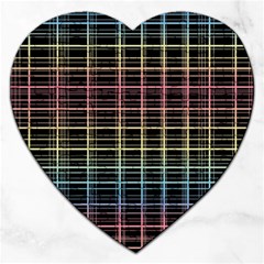 Neon Plaid Design Jigsaw Puzzle (heart) by Valentinaart