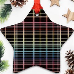 Neon Plaid Design Star Ornament (two Sides)  by Valentinaart