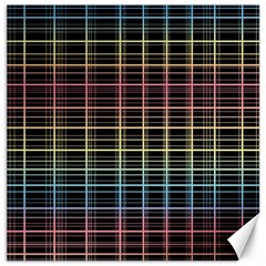 Neon Plaid Design Canvas 12  X 12   by Valentinaart