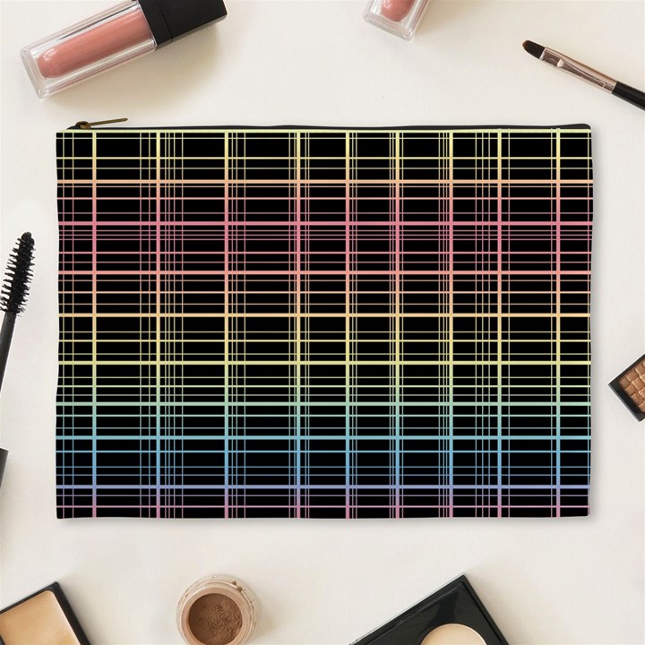 Neon plaid design Cosmetic Bag (XL)