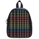 Neon plaid design School Bags (Small)  Front