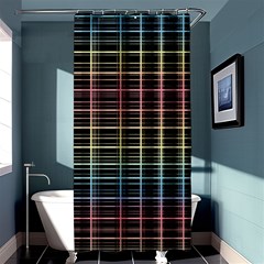 Neon Plaid Design Shower Curtain 36  X 72  (stall)  by Valentinaart