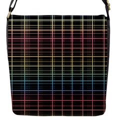 Neon Plaid Design Flap Messenger Bag (s) by Valentinaart