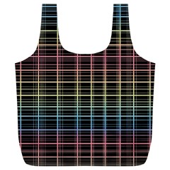 Neon Plaid Design Full Print Recycle Bags (l)  by Valentinaart