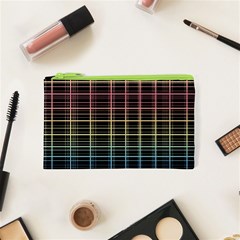 Neon Plaid Design Cosmetic Bag (xs) by Valentinaart