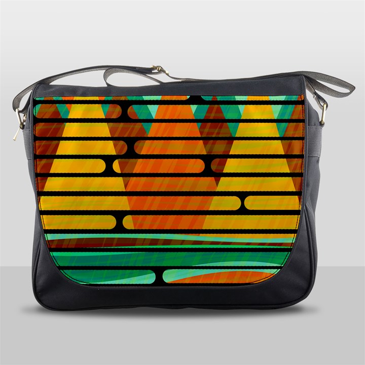 Decorative autumn landscape Messenger Bags