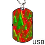 Xmas trees decorative design Dog Tag USB Flash (Two Sides)  Front