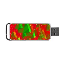 Xmas Trees Decorative Design Portable Usb Flash (two Sides) by Valentinaart