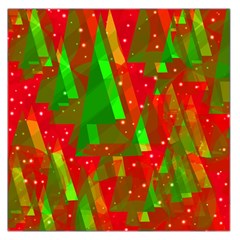 Xmas Trees Decorative Design Large Satin Scarf (square) by Valentinaart