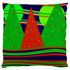 Magical Xmas Night Large Cushion Case (two Sides) by Valentinaart