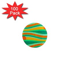 Green And Orange Decorative Design 1  Mini Magnets (100 Pack)  by Valentinaart