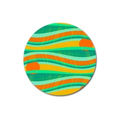 Green And Orange Decorative Design Magnet 3  (round) by Valentinaart