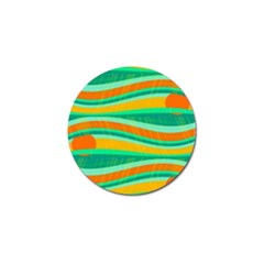 Green And Orange Decorative Design Golf Ball Marker (4 Pack) by Valentinaart