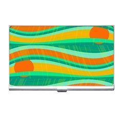 Green And Orange Decorative Design Business Card Holders by Valentinaart