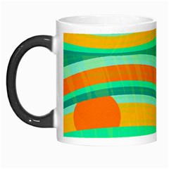 Green And Orange Decorative Design Morph Mugs by Valentinaart